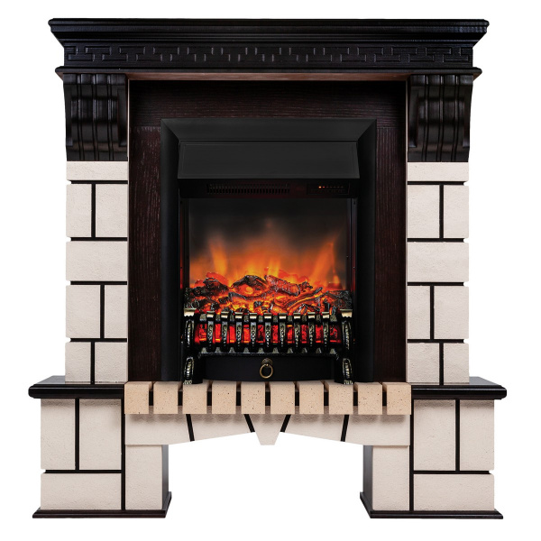 Электрокамин RealFlame Stone AO античный дуб с очагом Fobos Lux BL