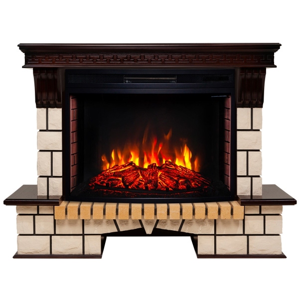 Электрокамин RealFlame Stone 33 AO античный дуб с очагом Firespace 33 S IR