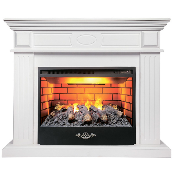 Электрокамин RealFlame Leda 24/25,5 WT белый матовый с очагом 3D Firestar 25,5