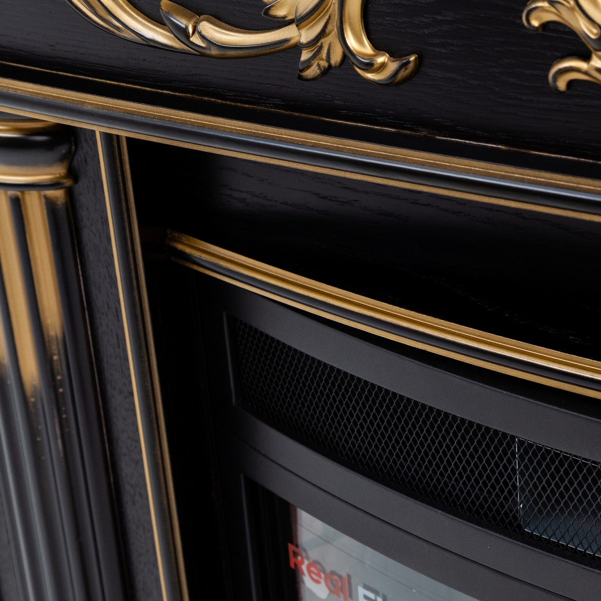 Портал каминный из МДФ RealFlame Milano, тёмный орех с патиной