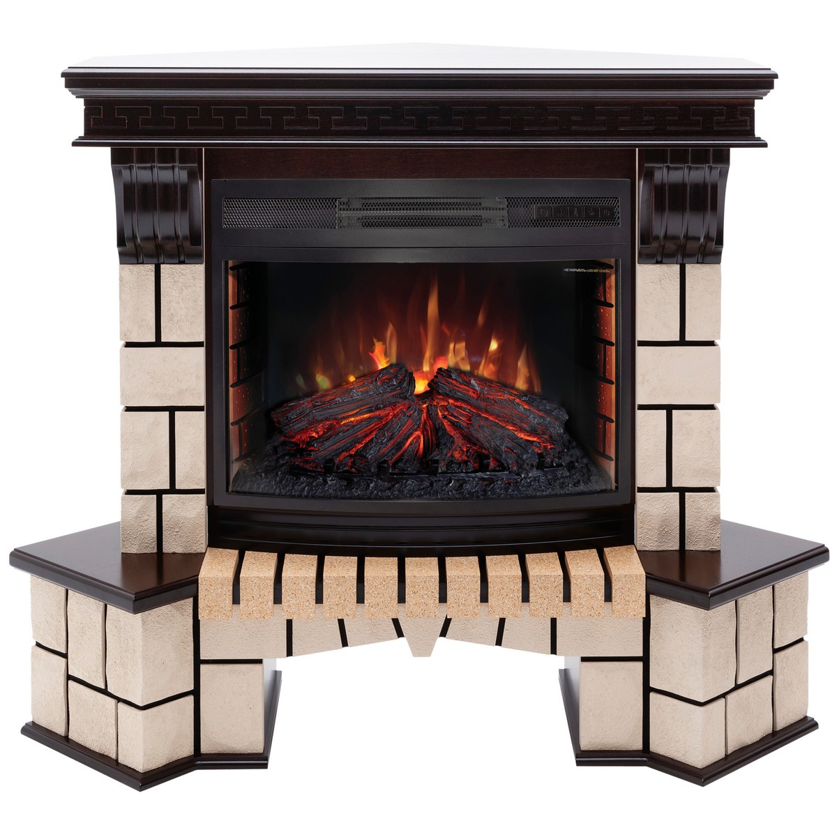 Электрокамин RealFlame Stone Coner AO античный дуб с очагом Firefield 25 S IR