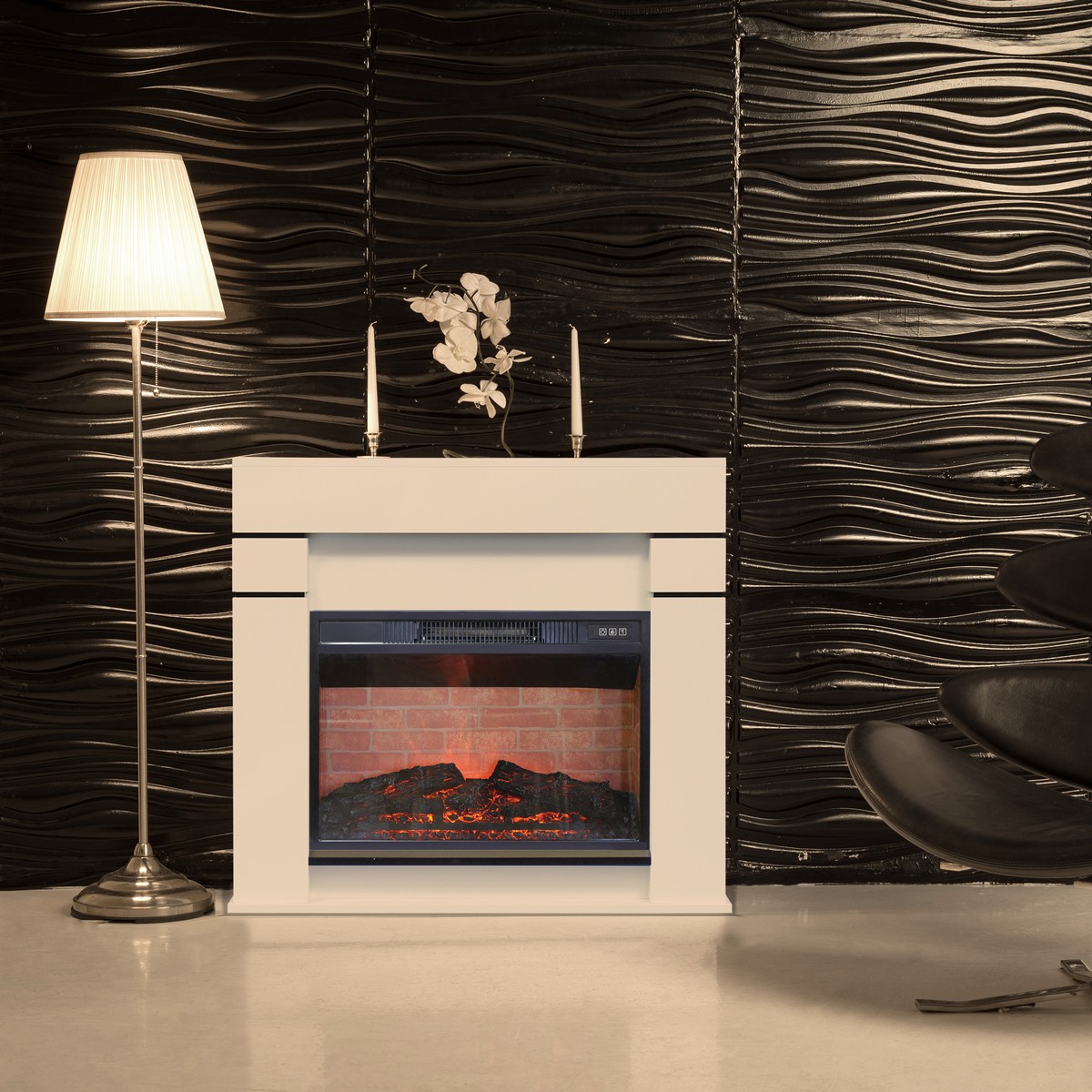Электрокамин RealFlame Alta 24 WT белый c очагом Irvine 24
