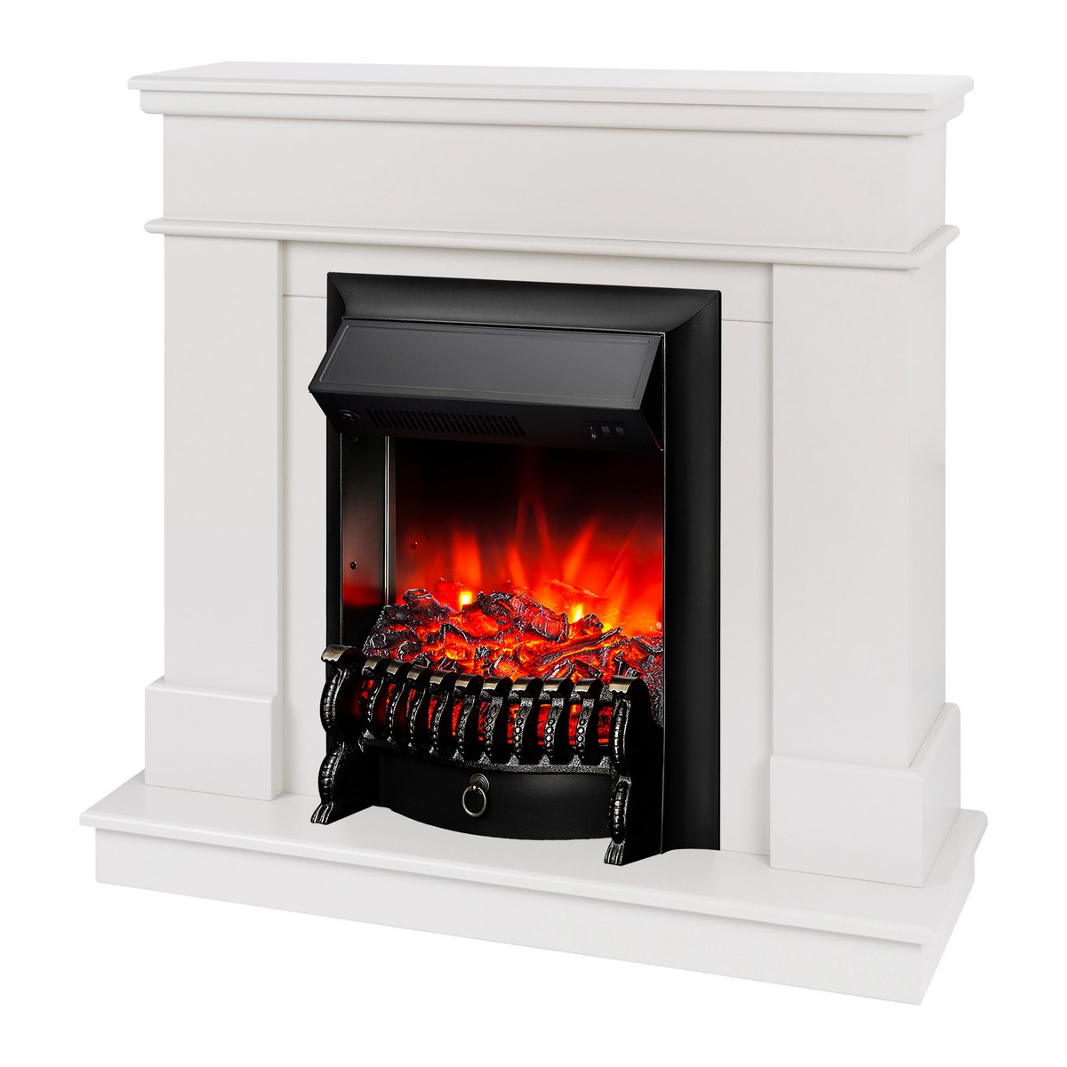 Электрокамин RealFlame Selena STD WT молочный с очагом Fobos Lux Black