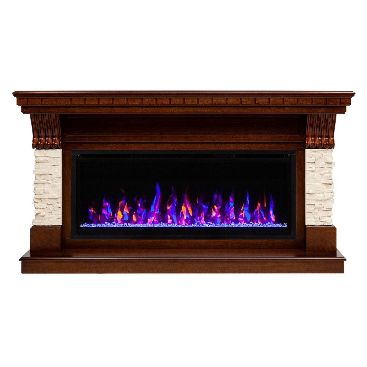 Электрокамин RealFlame Michigan 42/BV NT орех с очагом Saphir 42