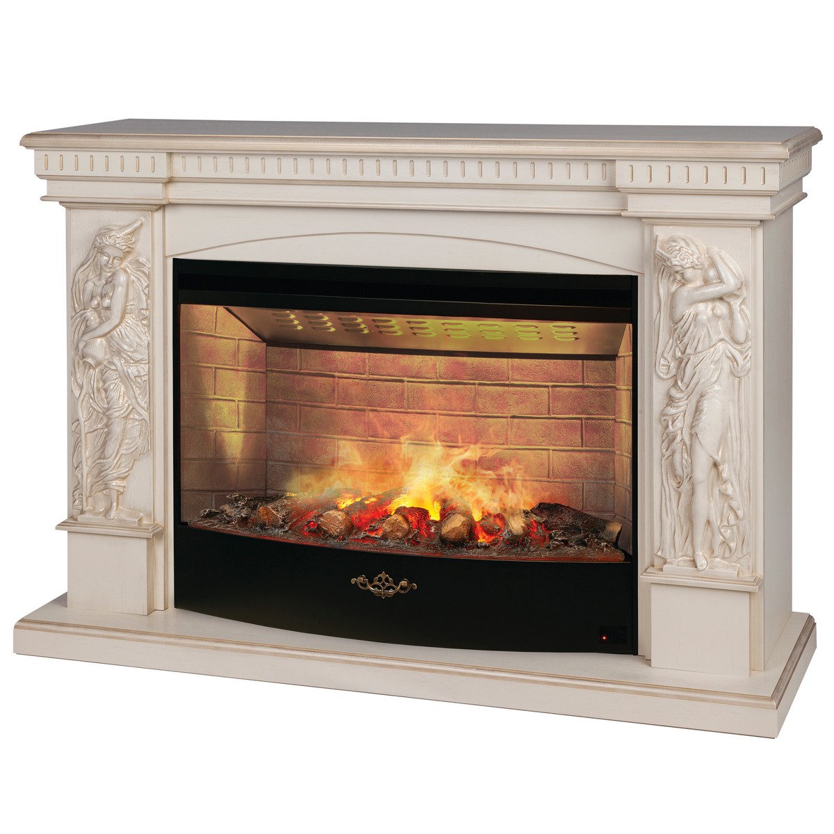 Электрокамин RealFlame Diva 33 WT белый дуб с золотой патиной с очагом 3D Firestar 33