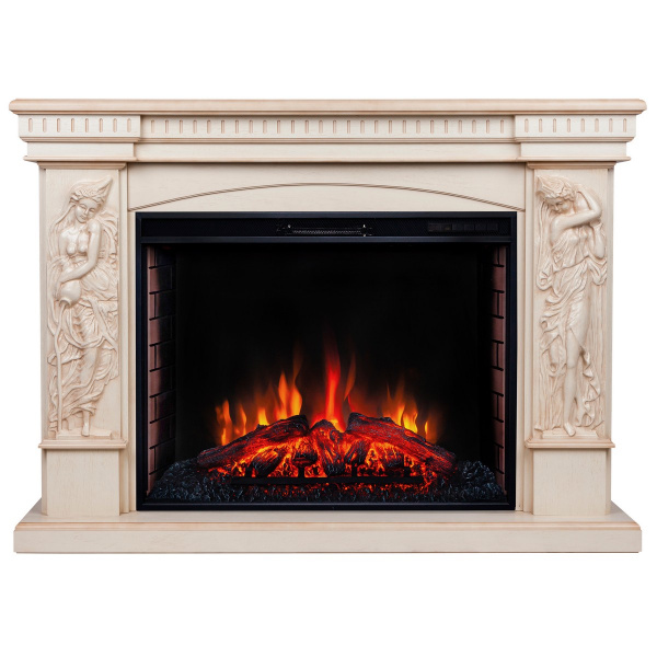 Электрокамин RealFlame Diva 33 WT белый дуб с бронзовой патиной с очагом Epsilon 33