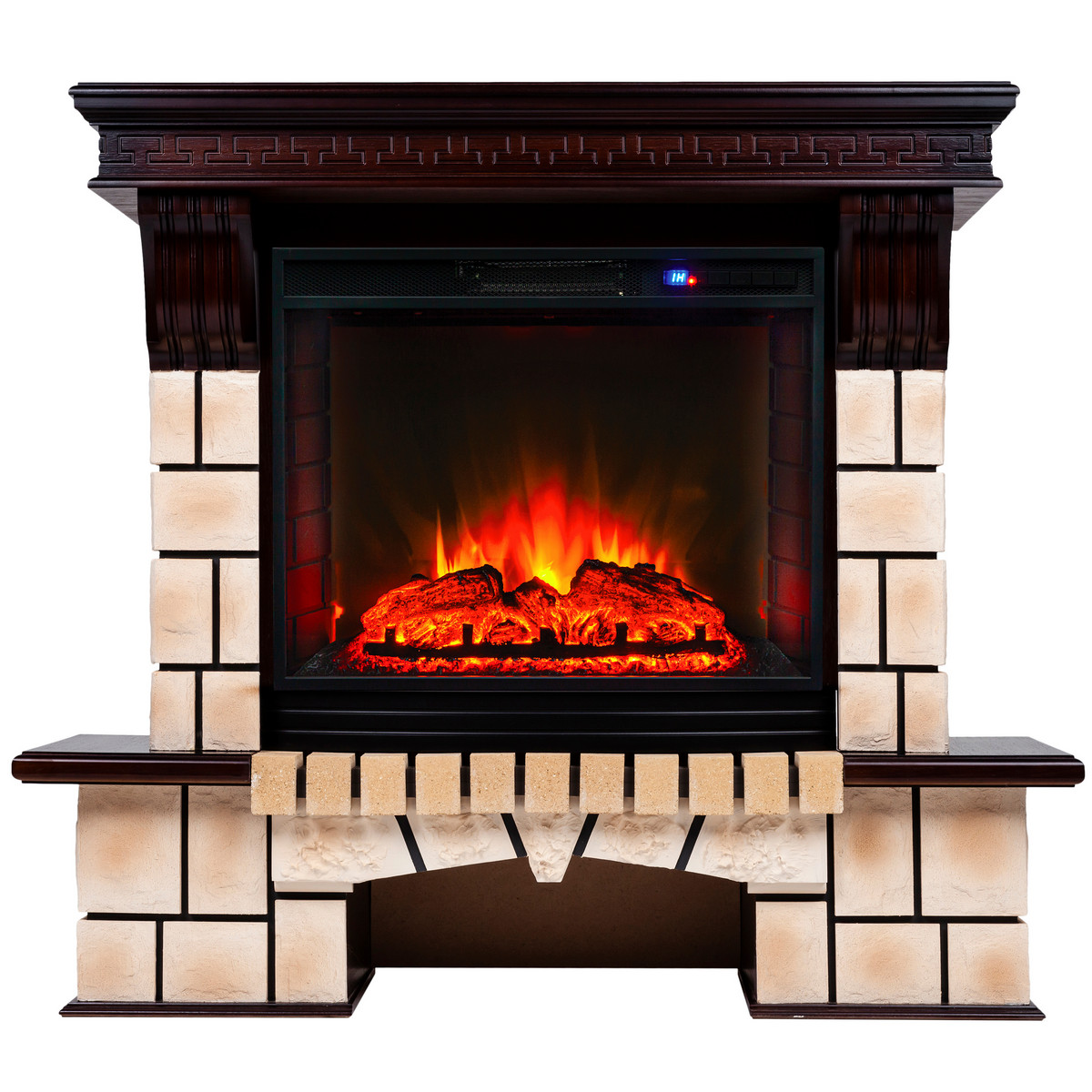 Электрокамин RealFlame Stone Brick AO античный дуб с очагом Sparta 25,5 LED