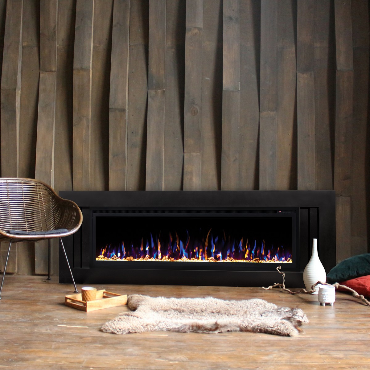 Электрокамин RealFlame Stockholm 60 BLM черный с очагом Saphir 60