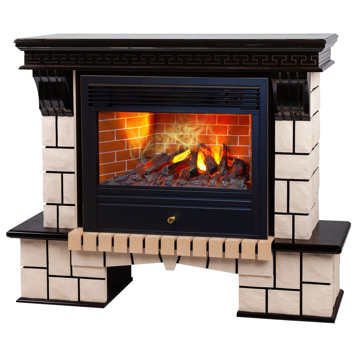 Электрокамин RealFlame Stone 26 AO античный дуб с очагом 3D Novara