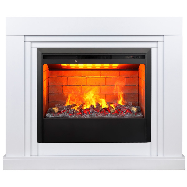 Электрокамин RealFlame Stanley 26 WT белый с очагом 3D Helios 26