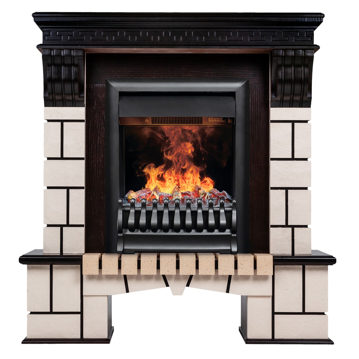 Электрокамин RealFlame Stone AO античный дуб с очагом 3D Oregan