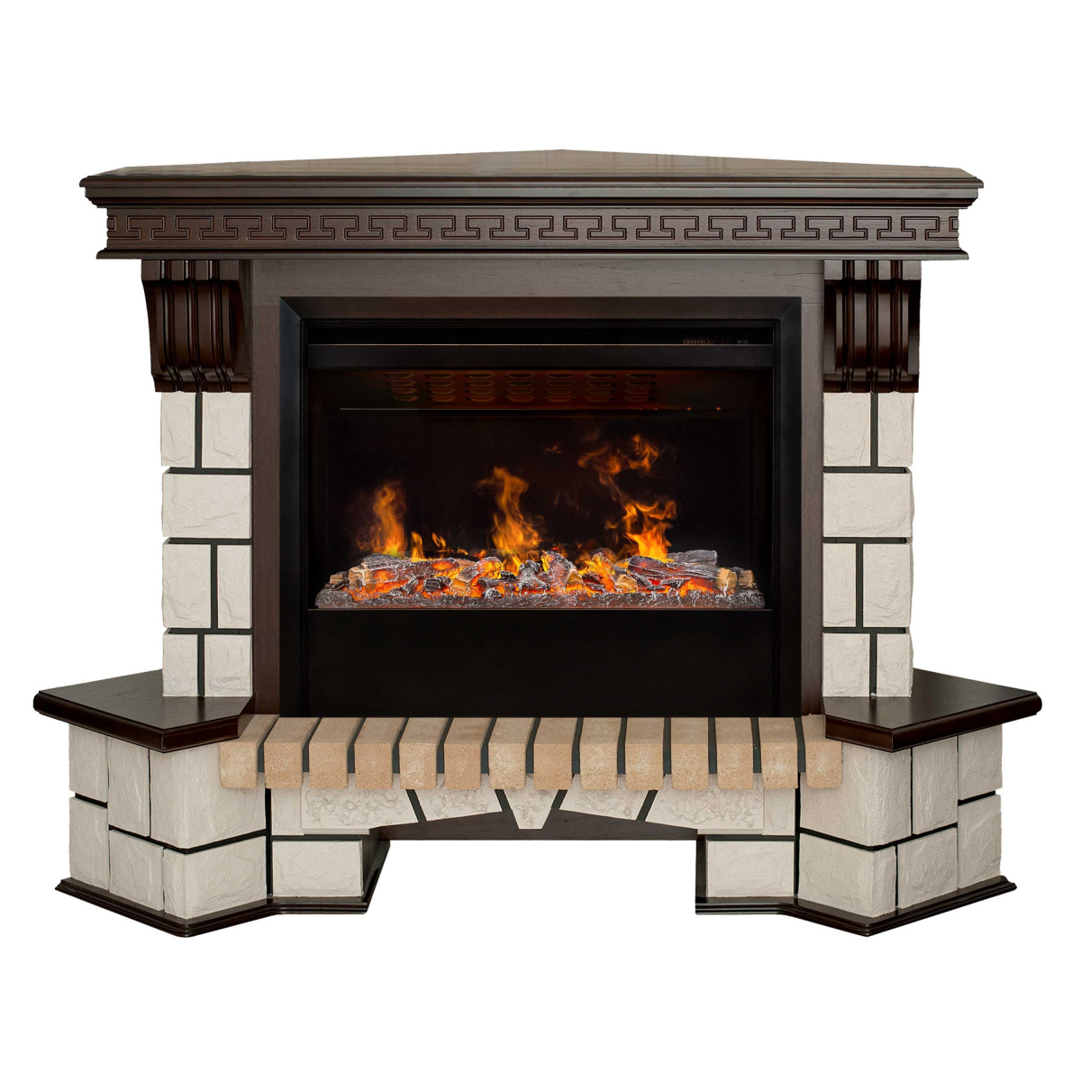 Электрокамин RealFlame Stone Coner AO античный дуб c Helios 26 SBG
