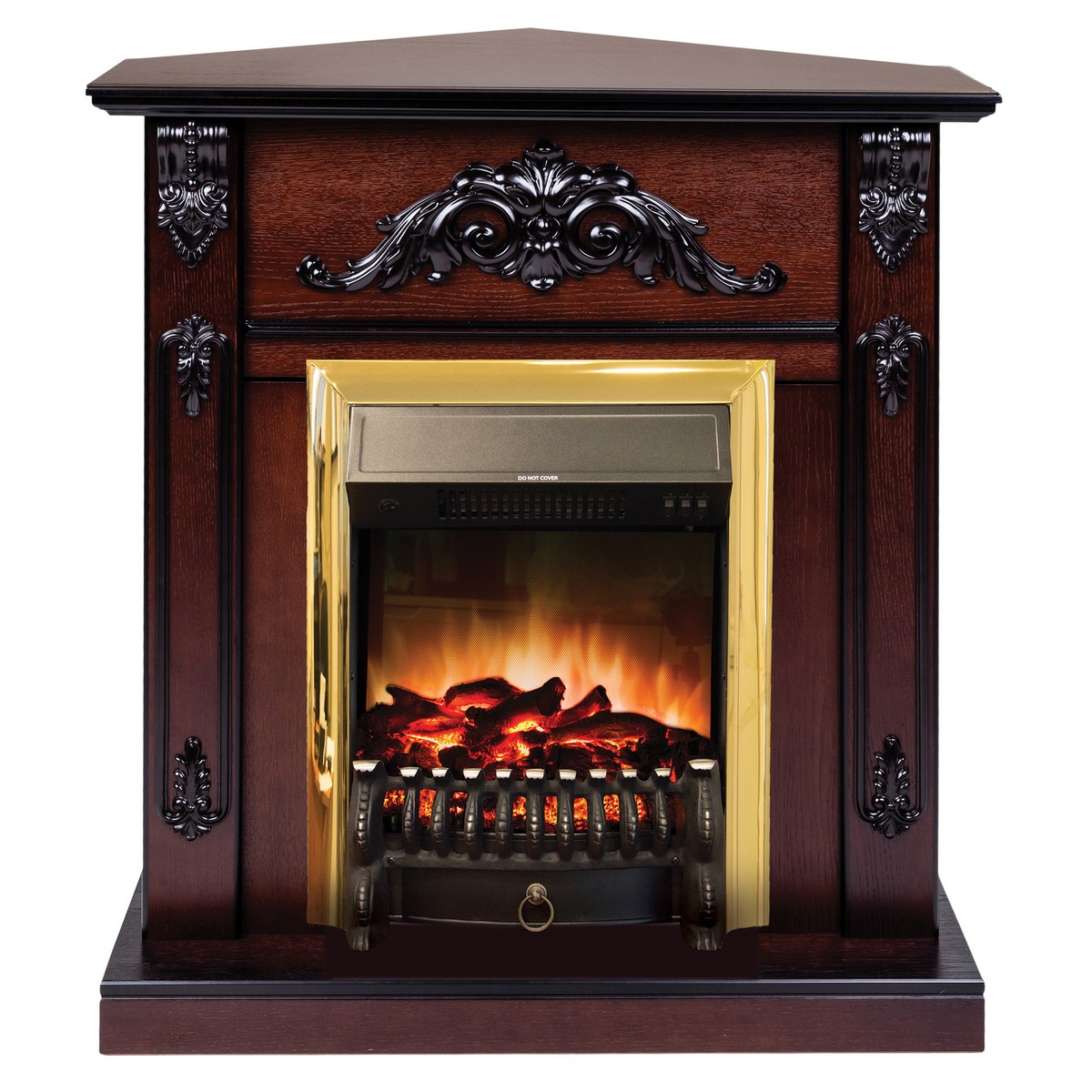 Электрокамин RealFlame Anita Corner AO античный дуб с очагом Fobos Lux Brass