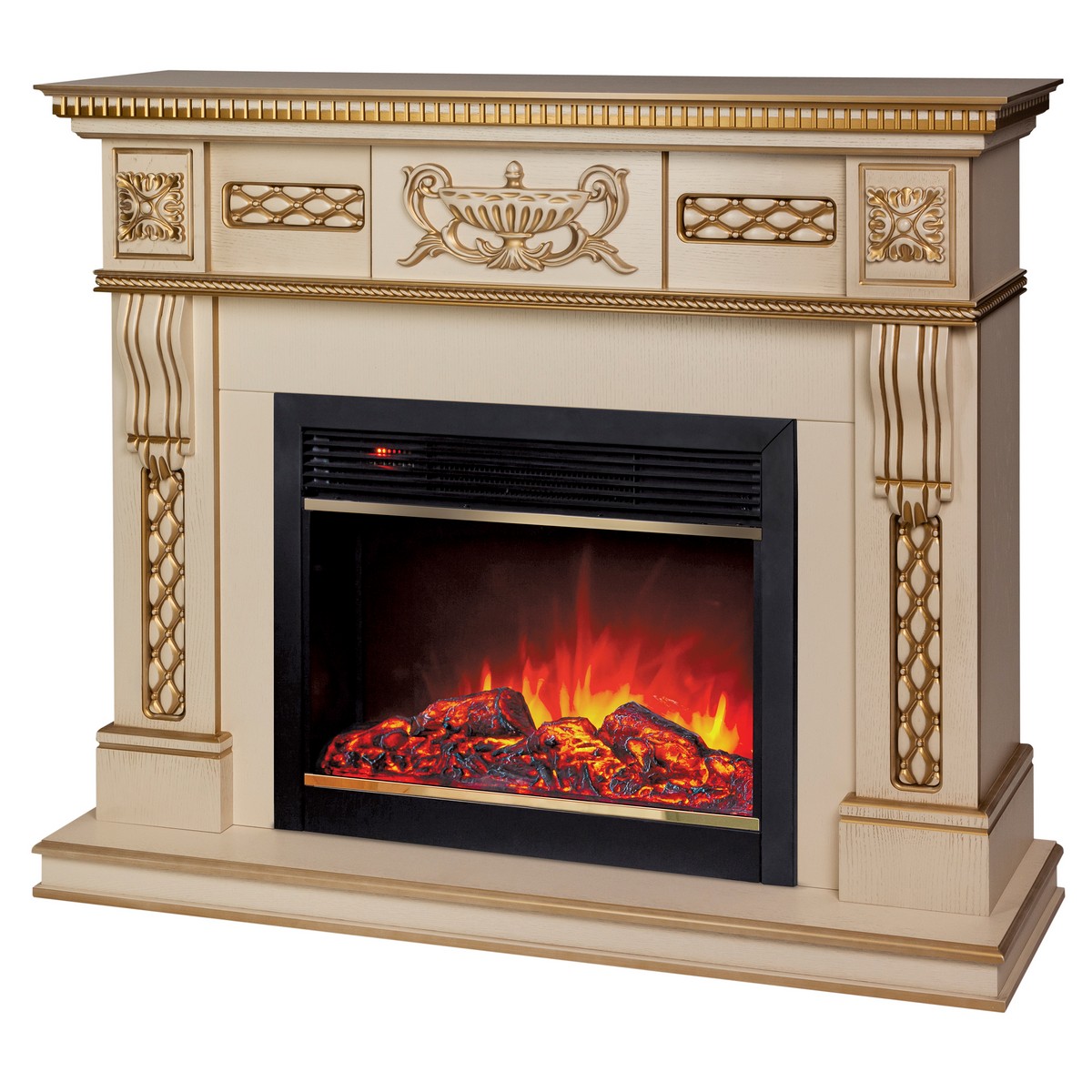 Электрокамин RealFlame Corsica Lux 25,5/26 WT с очагом Moonblaze Brass