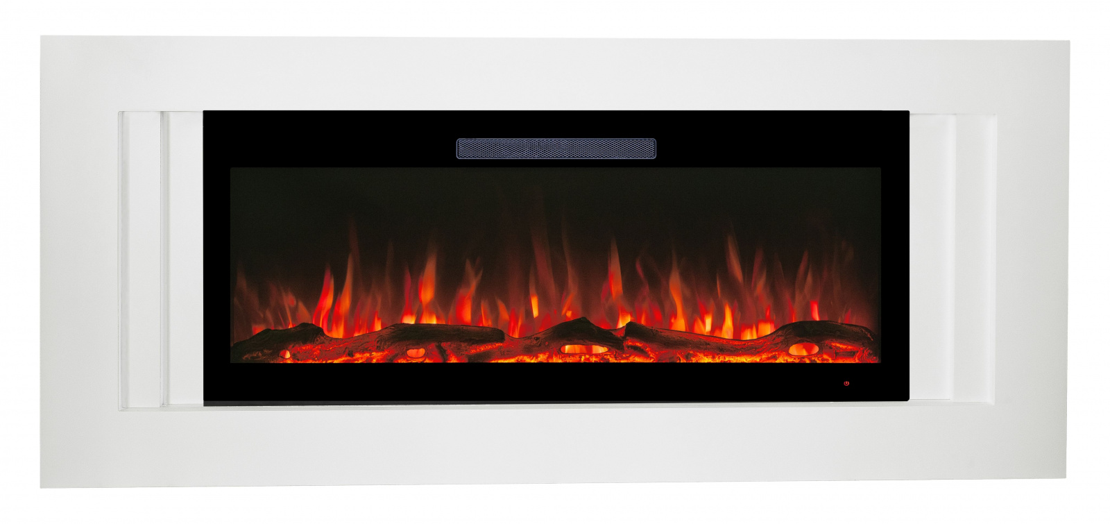Электрокамин RealFlame Stockholm 42 WT белый c Diamond 42, с муляжом дров и кристаллами