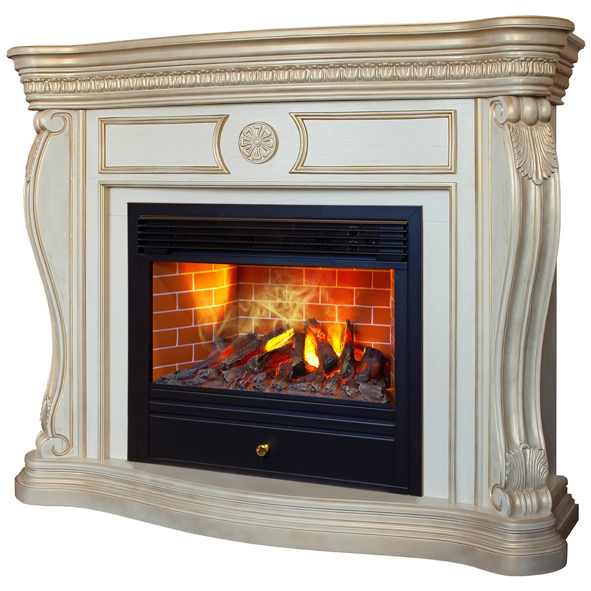 Электрокамин RealFlame Barcelona 33 WT с очагом 3D Novara