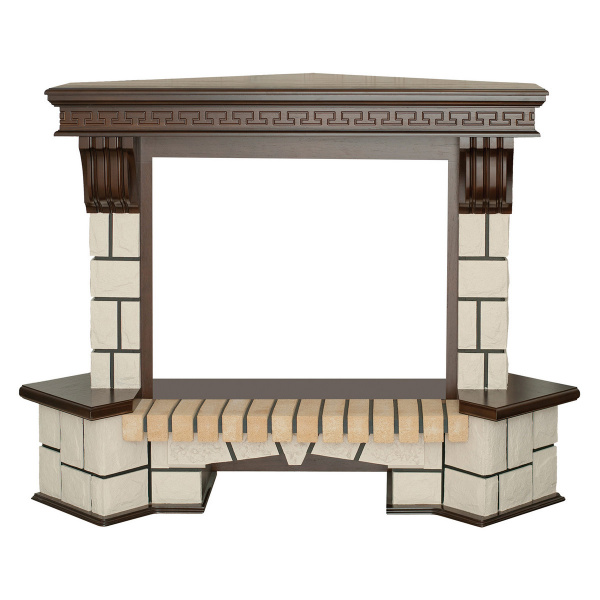 Портал каминный из МДФ угловой RealFlame Stone Corner 26 AO античный дуб